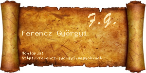 Ferencz Györgyi névjegykártya